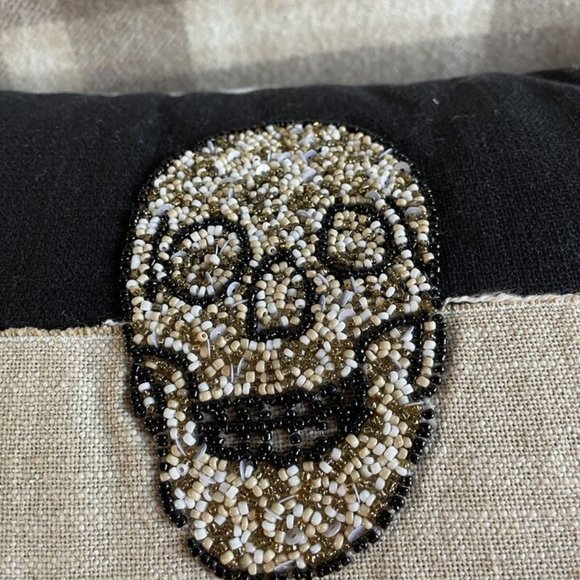 Coterie Studio Set of 2 "Welcome Foolish Mortal" Beaded Halloween Throw Pillow - Picture 7 of 10